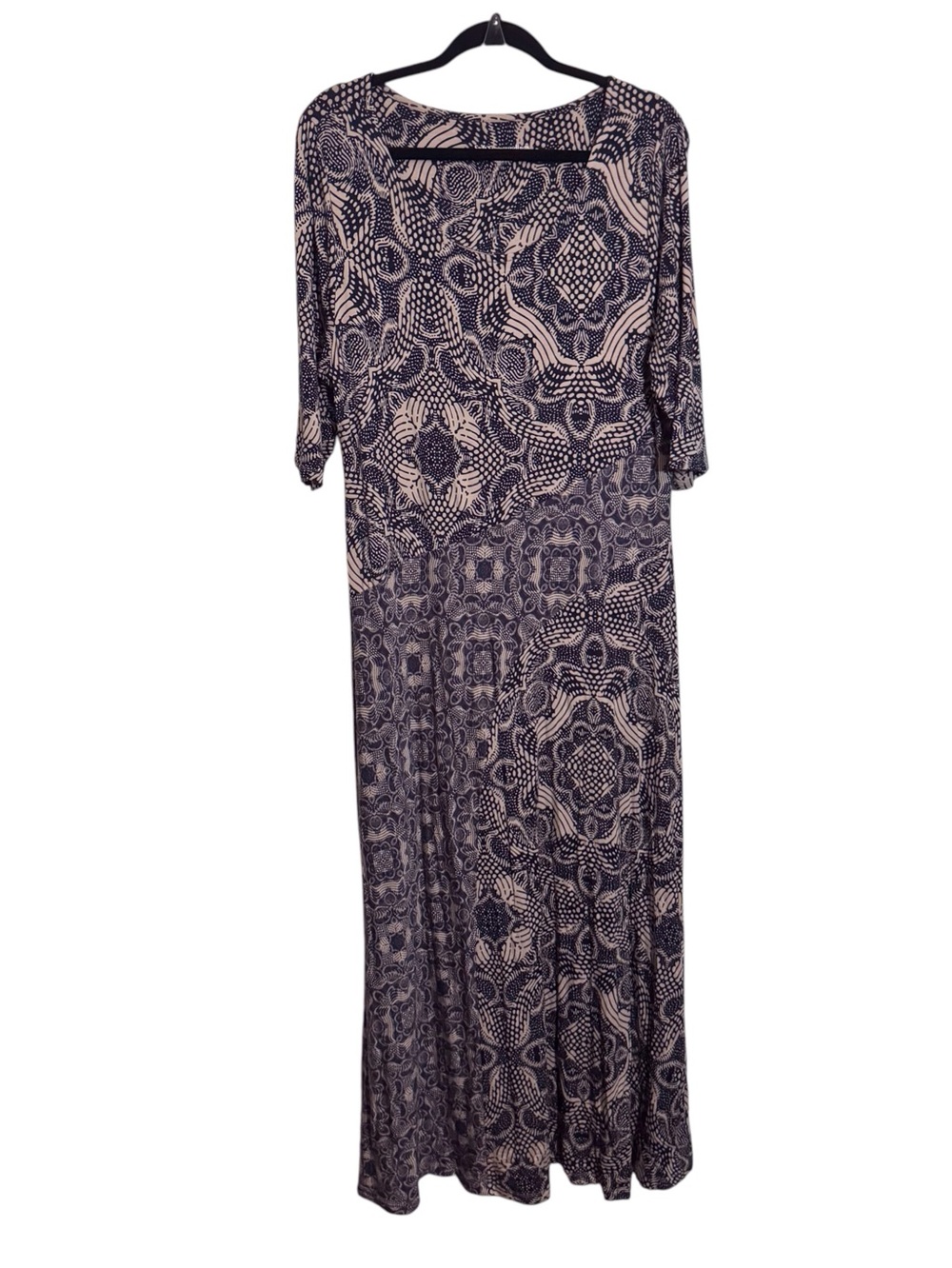 Soft Surroundings Size X-Large Juliette Jersey Dress Stretch Boho Floral Maxi